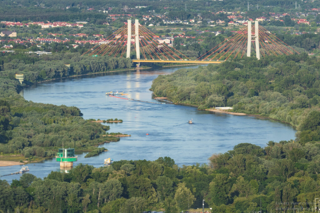 Wisła i most Siekierkowski - widok z Varso Tower