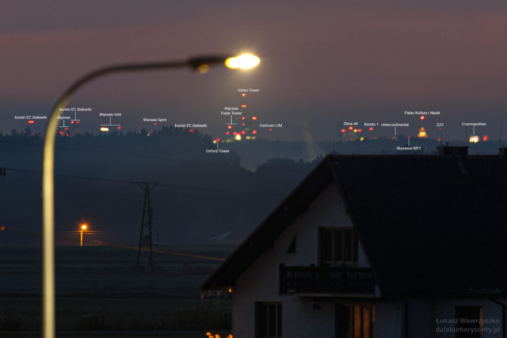 Panorama Warszawy z Lubic (44 km)